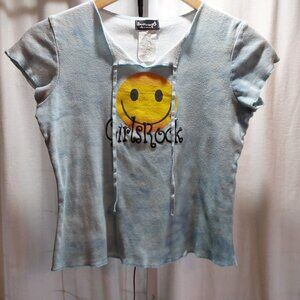 Vintage American Girl's Rock Light Blue Cap Sleeve Girl's Size X Large